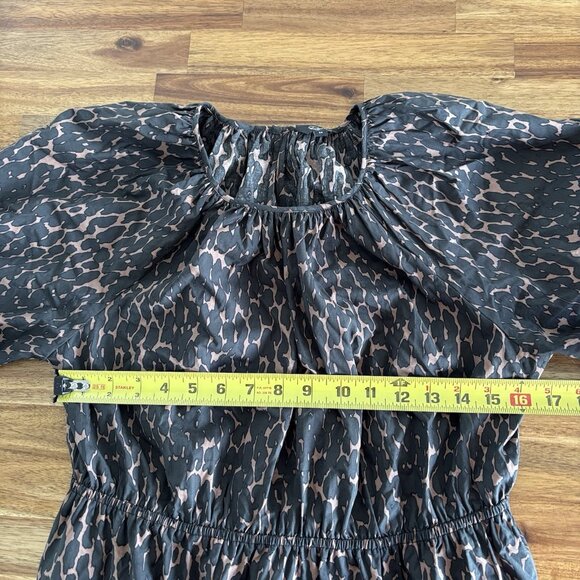 Rails khloe dress in savannah Puff Sleeves Animal Print Size Medium Preppy Boho - Picture 13 of 14